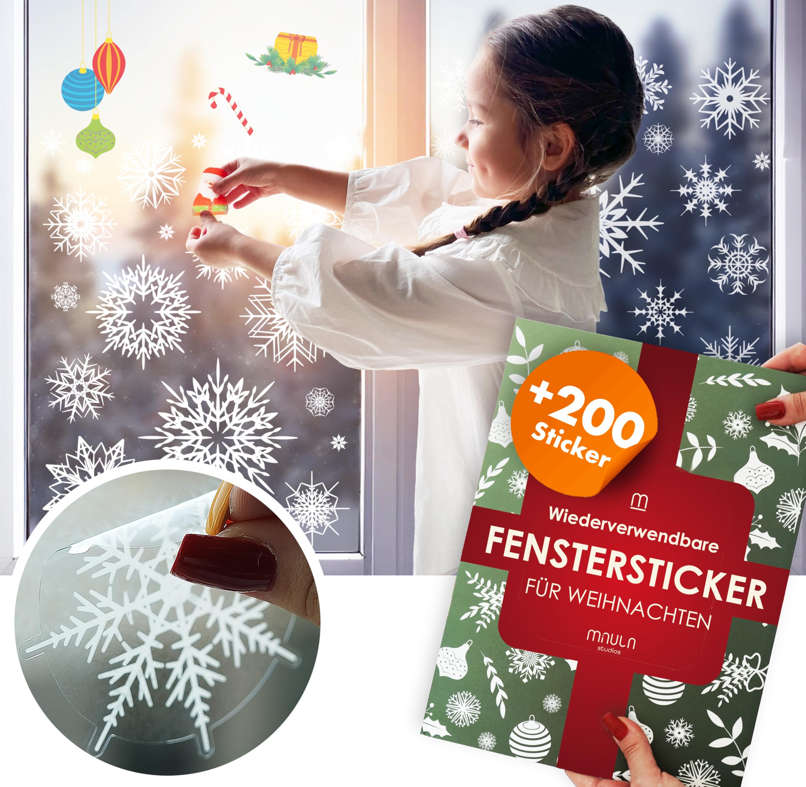 Fensterbilder Weihnachten 200 Stück Schneeflocken – Weihnachtsdeko Fenster selbstklebend – Wiederverwendbare Fenster Aufkleber – Fenstersticker Schneeflocken – Fensterbilder Weihnachten Deko Set Angebot bei HelloDeals