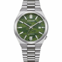 Citizen Herren Automatisch Analog Armbanduhr Tsuyosa Grün/Camouflage Angebot bei HelloDeals