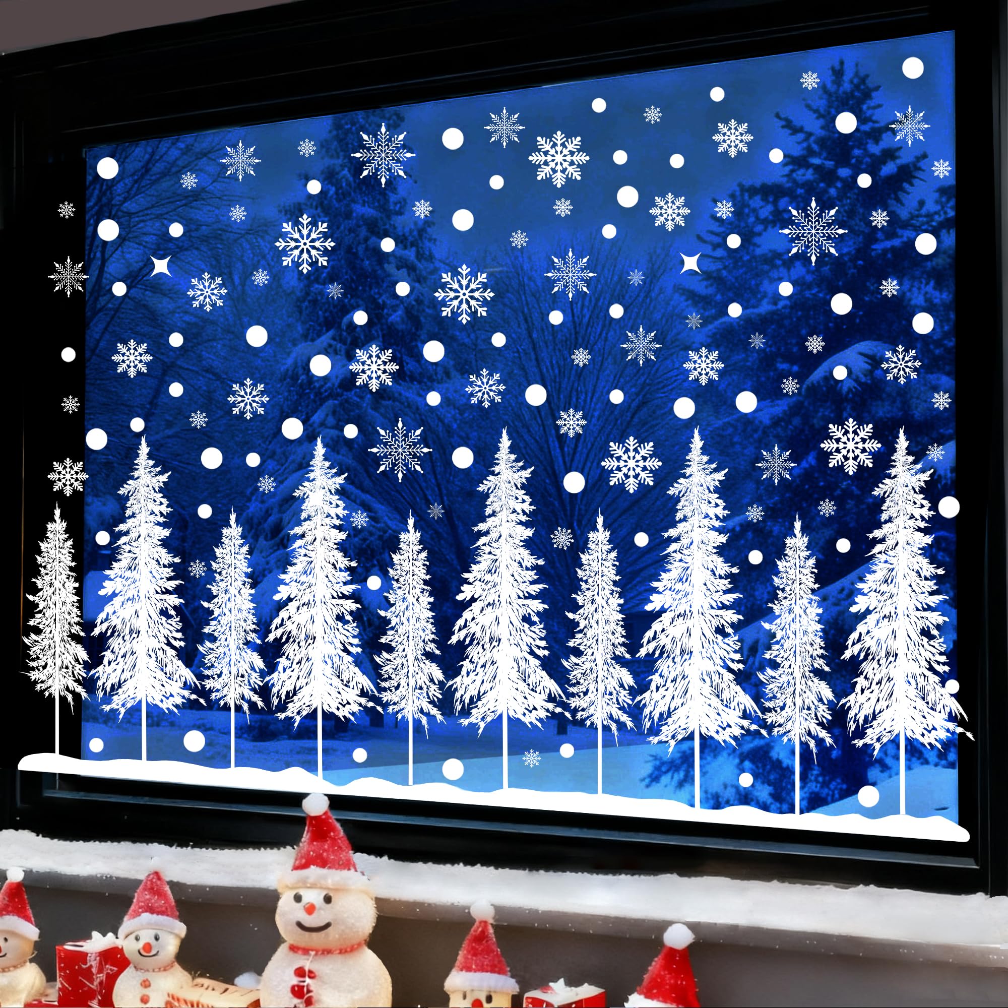 Fensterbilder Weihnachten Weihnachtsbaum Fensteraufkleber Weiß, 232 Fensterdeko Weihnachten PVC Weihnachts Fensterbilder Selbstklebend, Fenstersticker Winter für Weihnachtsdeko Innen Fenster Angebot bei HelloDeals