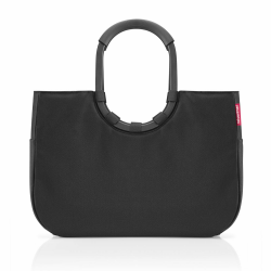 reisenthel loopshopper L in Schwarz, schwarzer Rahmen – Stabile Tasche mit praktischen Fächern aus recycelten PET-Flaschen – Charmantes und wasserabweisendes Design Frame Black Angebot bei HelloDeals