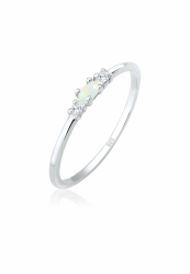 Elli Ring Damen Vintage mit Zirkonia Kristallen und Opal in 925 Sterling Silber Angebot bei HelloDeals