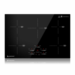 AMZCHEF Induktionskochfeld 80cm, Einbau Induktionskochplatte 5 Zonen mit Booster und 9 Stufen, Pausenfunktion, Warmhalten, Slider-Steuerung, Timer, Sicherheitsschloss, 9500W Schwarz 5 Platten Angebot bei HelloDeals