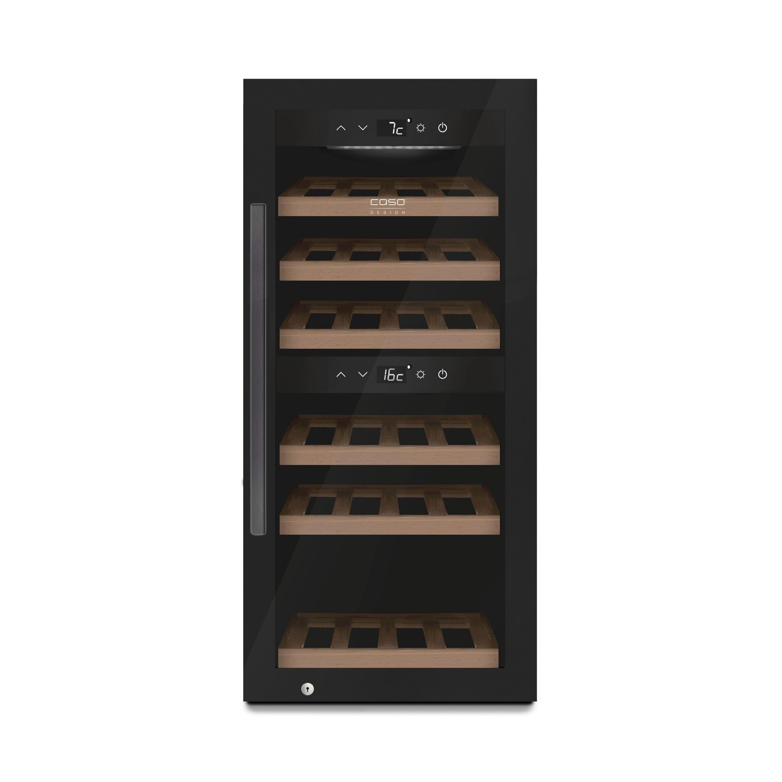 CASO WineExclusive 24 Smart - Design Weinkühlschrank, bis zu 24 Flaschen, Zwei getrennte Temparaturzonen einstellbar von 5°-20°C , LED beleuchtet, mit Wi-Fi Modul und App Angebot bei HelloDeals