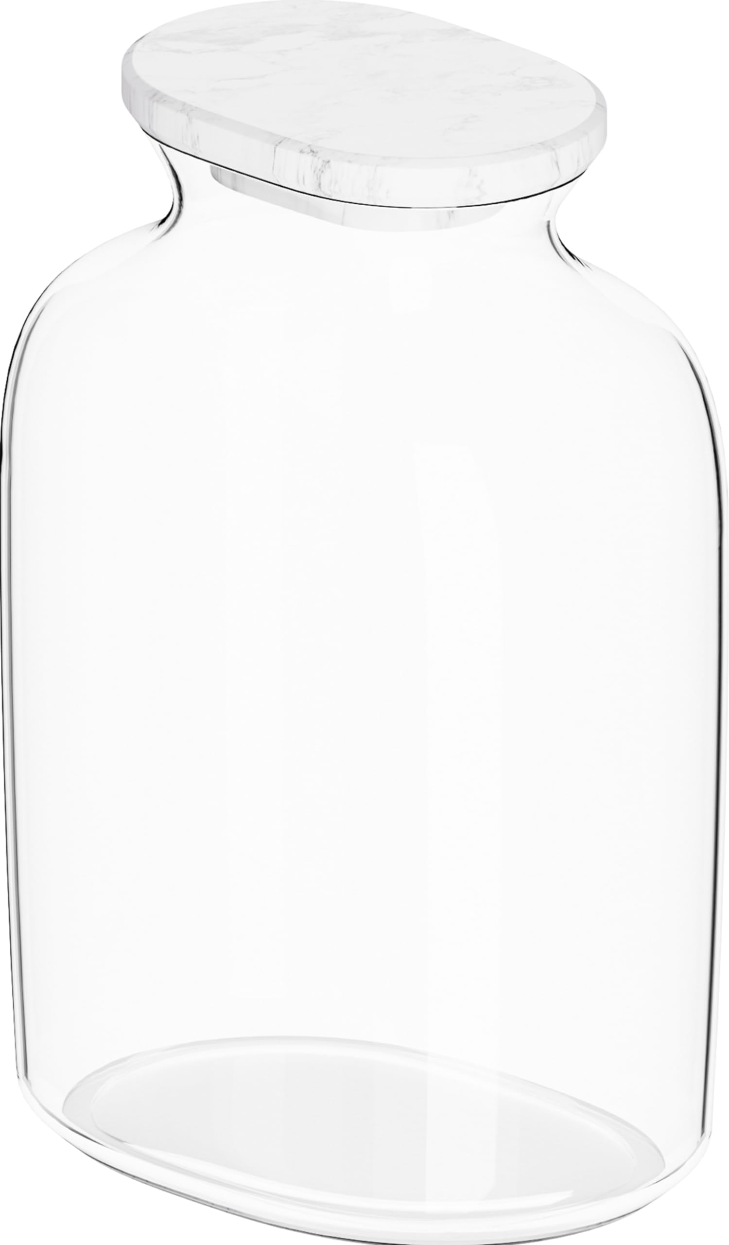 BLANCO Glaskaraffe | Durchsichtiges Glas, Marmordeckel | 1l Wasserkaraffe für kohlensäurehaltiges Wasser und normales Leitungswasser ​ | Perfekte Ergänzung für alle Filterarmaturen oder drink.systems Angebot bei HelloDeals