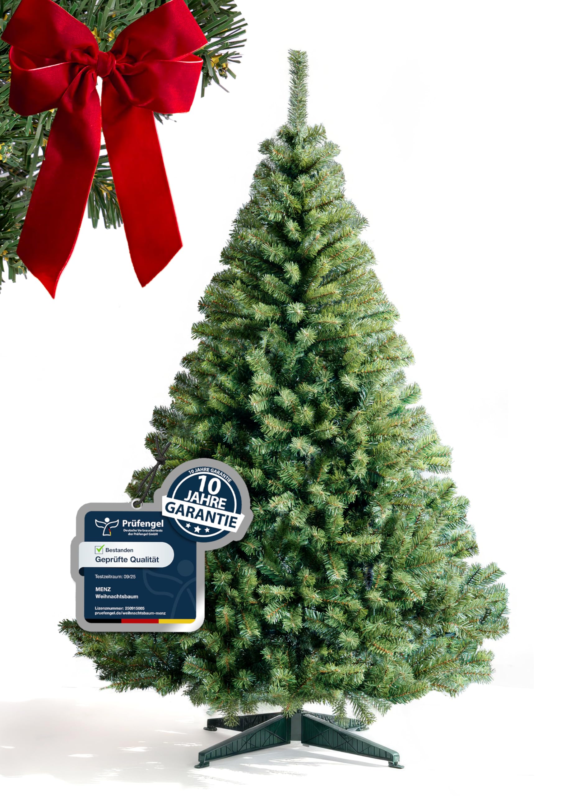 160 cm Künstlicher Weihnachtsbaum aus 100% PVC – Dicht & Formstabil mit 800 Zweigen (Ø 110 cm), Schnellaufbau-System, Schwer Entflammbar Angebot bei HelloDeals