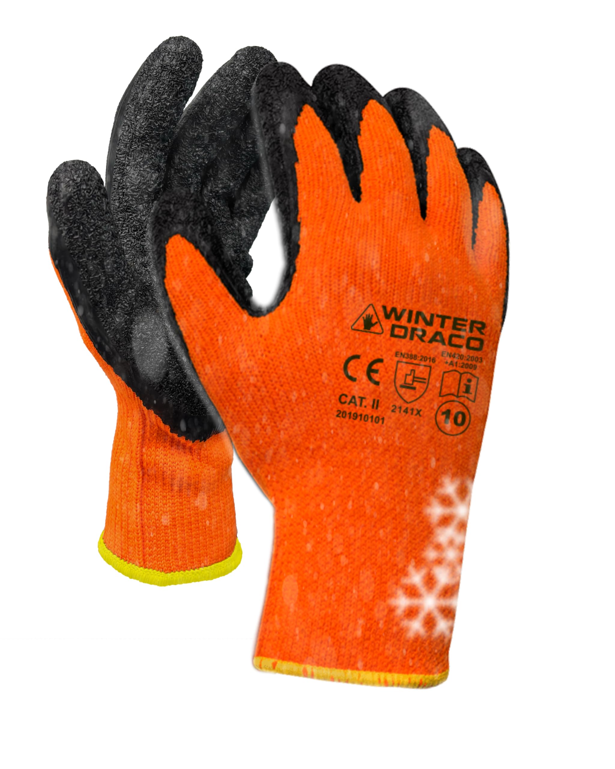 WS-Pro Trevendo Winterhandschuhe - 12 Paar - isolierte Handschuhe mit Latex Beschichtung - Kälteschutz - Sicherheitshandschuhe - Arbeitshandschuhe - kaltes Wetter - flexibel einsetzbar - Größe 10 12 10 Angebot bei HelloDeals