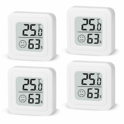 4 Stück luftfeuchtigkeitsmesser Thermometer Innen Digitales Mini Thermo Hygrometer LCD Indoor Thermometer Innen für Babyzimmer Wohnzimmer Büro Gewächshaus (Weiß) Angebot bei HelloDeals