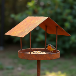 Maxito Vogelhaus mit Ständer wetterfest aus Metall und stabilem Stand 158 cm hoch als Gartendeko im Garten - Gartendeko für draußen wetterfest - Vogelfutterhaus - Vogelhäuschen Angebot bei HelloDeals