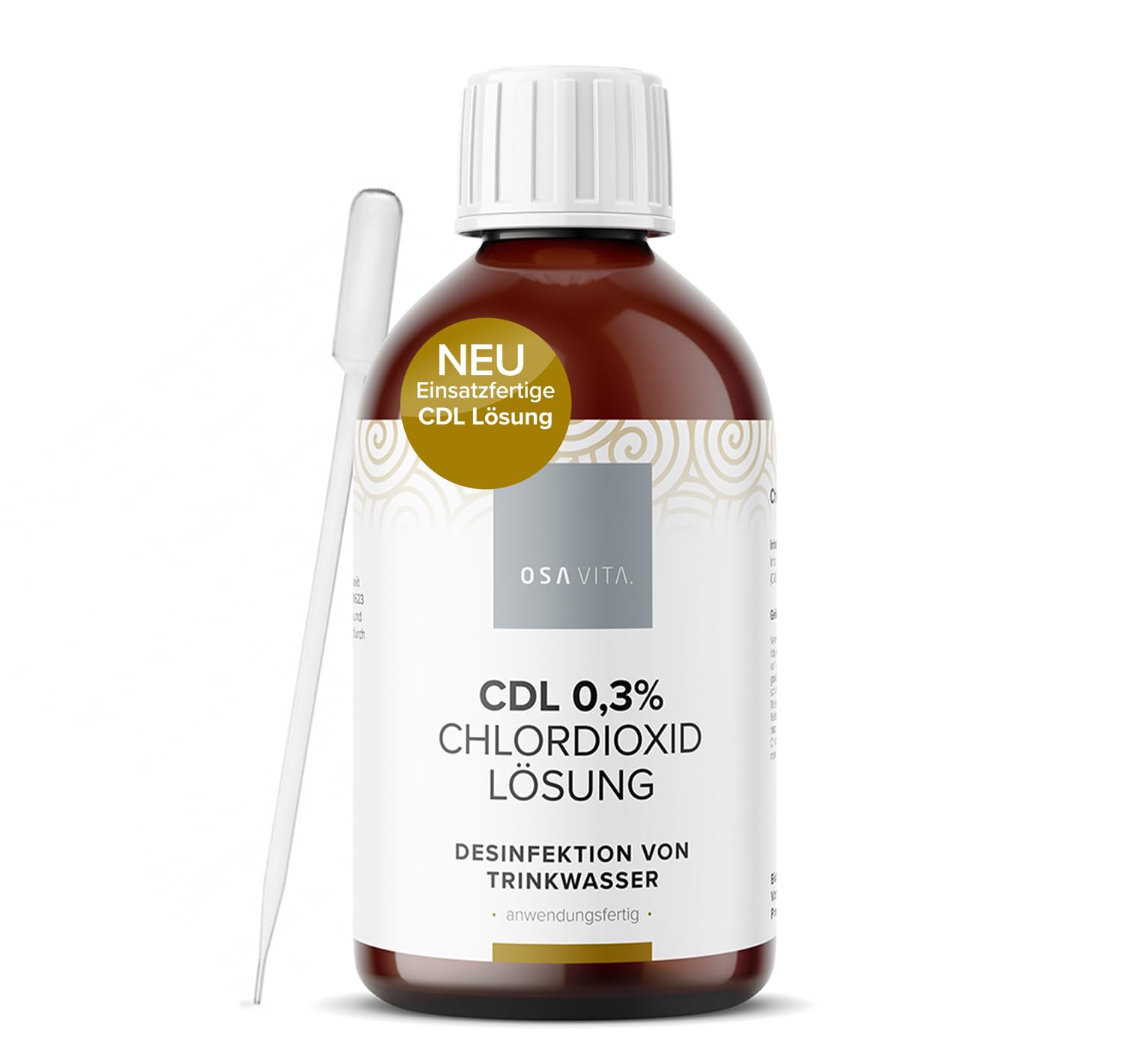 CDL 0,3% Chlordioxid Lösung einsatzfertig - Wirksamkeitstest nach EN1276 & EN13623 - Made in Germany (250 ml) Angebot bei HelloDeals