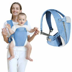 Tragetuch Baby, Babytrage für Neugeborene ab Geburt, Baby Bauchtrage Rückentrage, Ergonomischer Tragetuch, Neugeborenes bis Kleinkind, Nehmen Sie es mit, Multifunktional (Blau-Baumwolle) Angebot bei HelloDeals