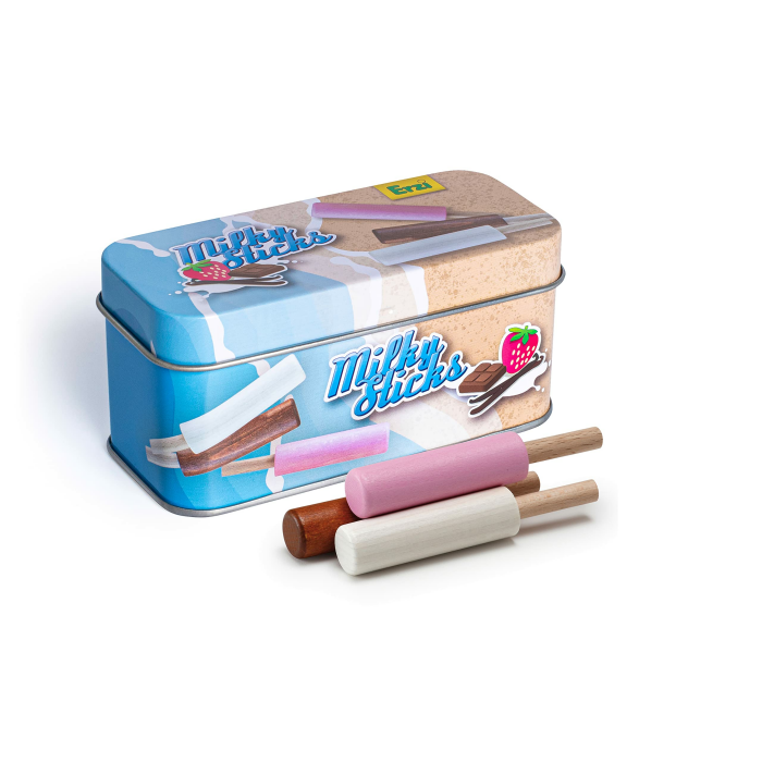 Erzi 14016 Milky Sticks aus Holz in der Dose, Kaufladenartikel für Kinder, Rollenspiele Angebot bei HelloDeals