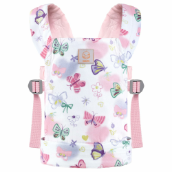 GAGAKU Puppentrage ab 3 Jahre Kinder, Babytrage Puppen Bauchtrage Puppenzubehör Tragesitz mit Verstellbaren Träger - Schmetterling 2_schmetterling Angebot bei HelloDeals