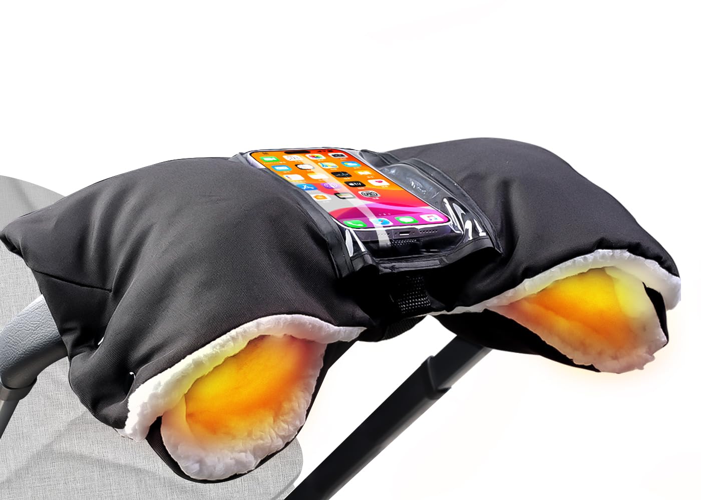 Handwärmer Kinderwagen mit Wasserdichte und Winddichte,Kinderwagen Handwärmer mit Oxford und Lambswool,Touchscreen Design,Universalgröße Handmuff für Kinderwagen, Kinderwagen Muff Handwärmer Angebot bei HelloDeals