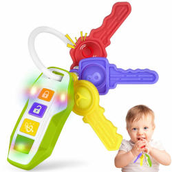 Beißring Baby Autoschlüssel Spielzeug,Baby Beissring für Zahnungshilfe Kautraining,baby Schlüsselbund Sensorik spielzeug Mit Musik & Licht,Reisespielzeug & Geschenk für Kleinkinder Jungen Mädchen Grün Angebot bei HelloDeals
