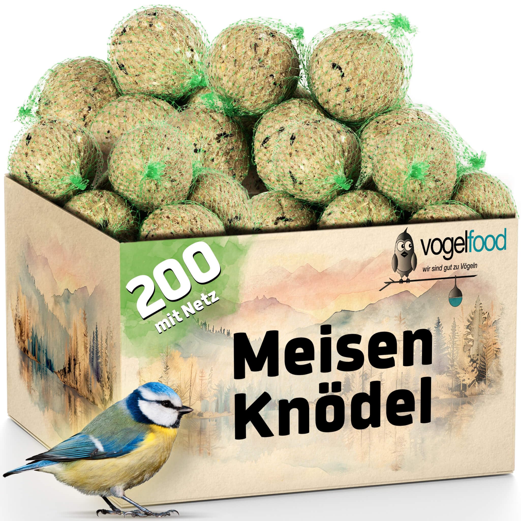 Vogelfood 200 x 90 g = 18 kg Meisenknödel Marke Vogelfood Vogelfutter 4 Jahreszeitenknödel Wildvogelfutter Ganzjahresfutter Fettfutter mit Netz Angebot bei HelloDeals