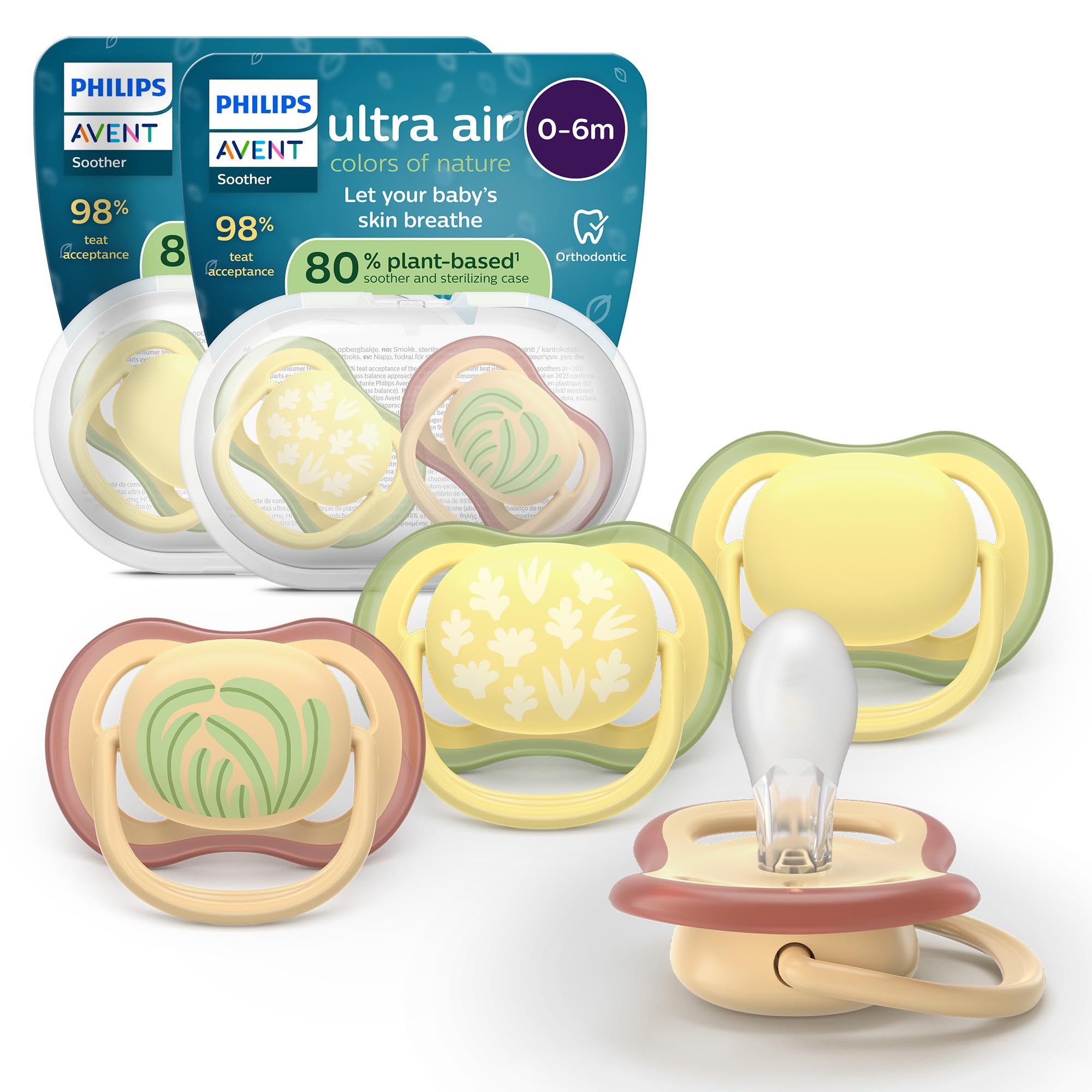 Philips Avent ultra air Schnuller – kiefergerecht geformtes Design, für Babys, 0–6 Monate, weicher, symmetrischer Silikonsauger, BPA-frei, 2 Sterilisationsbehälter, 4er-Pack, SCF087/21 Angebot bei HelloDeals