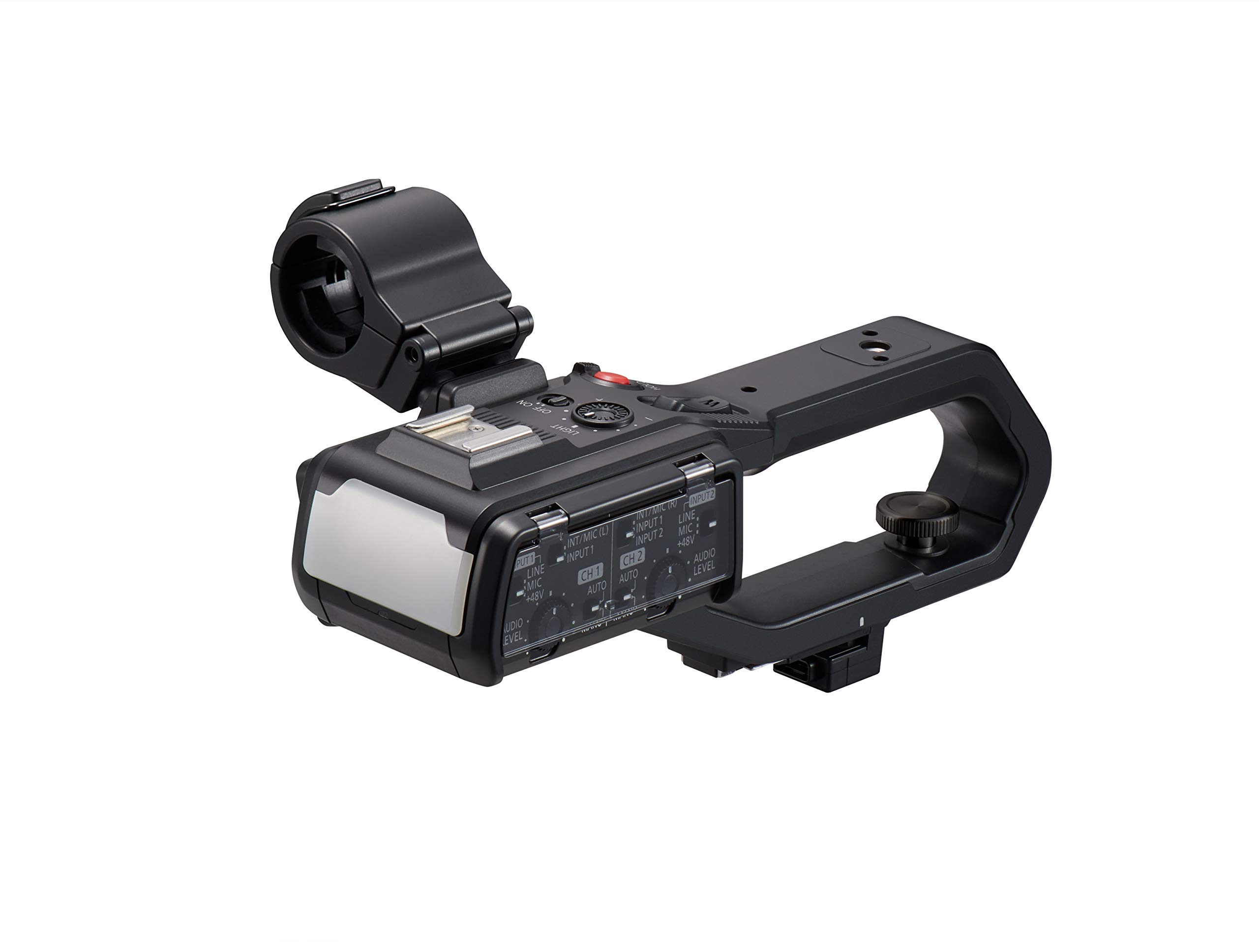 Panasonic VW-HU1E-K Camcorder Handgriff (Zwei XLR Anschlüsse, LED Videoleuchte, einfache Handhabung), Schwarz Angebot bei HelloDeals