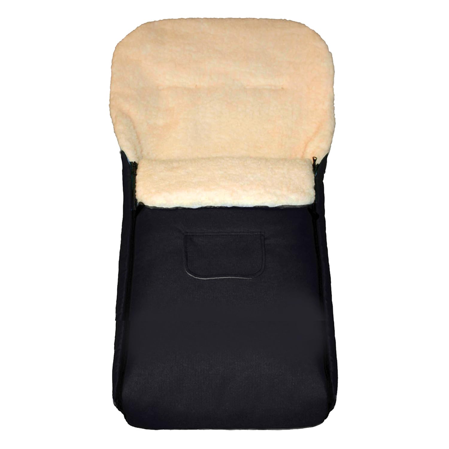 Baby-Joy Fußsack KAI XXL 120 cm filzfrei aus Lammwolle und Polyester für Kinderwagen, Buggy und Schlitten, Übergroßer Super-Wash Thermofußsack | Farbe: 01 Schwarz Angebot bei HelloDeals