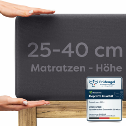 Wolkenfeld Spannbettlaken 200x220cm – 220x240cm – Premium Jersey Baumwolle mit 5% Lycra – Faltenfreies Bettlaken für hohe Matratzen bis 40 cm – Atmungsaktiv & Oeko-TEX Zertifiziert – Anthrazit Anthrazit 200x220-220x240 Angebot bei HelloDeals