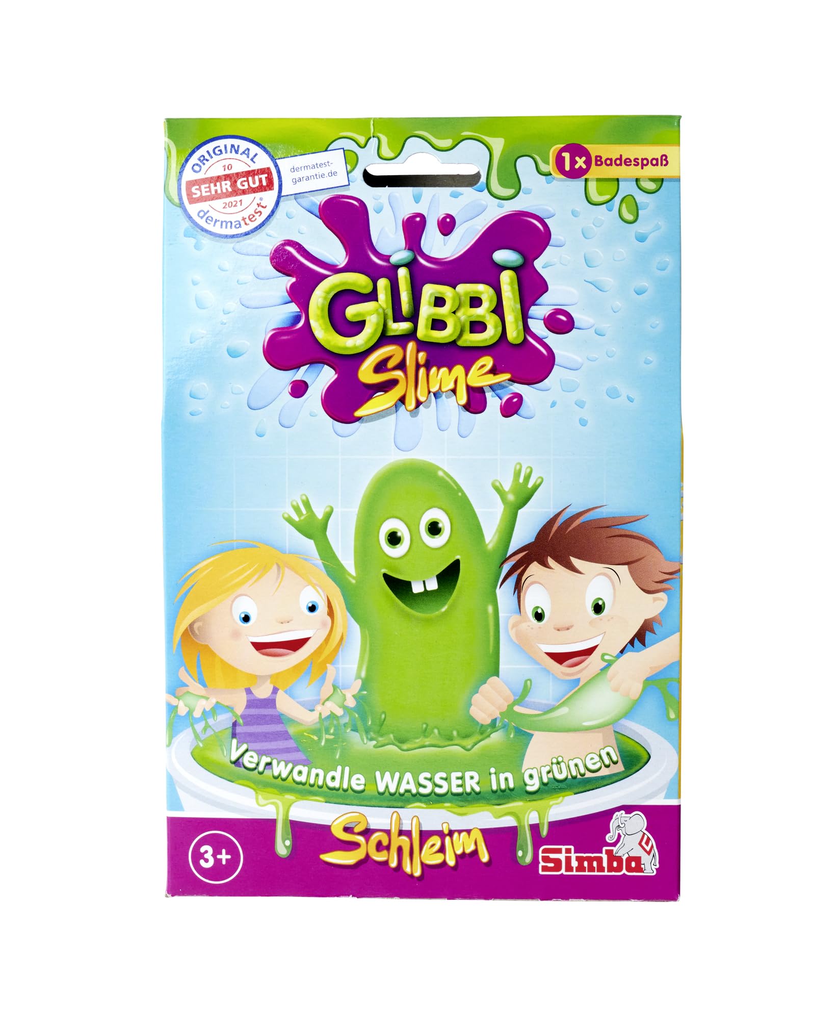 Simba Glibbi Slime grün – Glibber Badewannenspielzeug für Kinder, ungiftig und hautfreundlich, Glibberspaß für Badewanne und Planschbecken, Schleimpulver für Jungen und Mädchen ab 3 Jahren Angebot bei HelloDeals