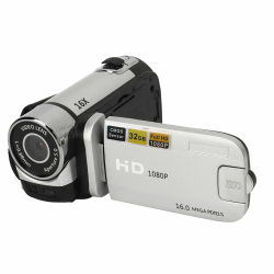 Point and Shoot Camera, Vintage Kamera, Videokamera, 1080P 16MP Digitalkamera 2,4 Zoll Drehbarer Bildschirm Camcorder 16X Zoom HD Videorecorder mit Fülllicht (Silver) Angebot bei HelloDeals