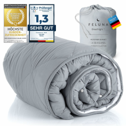 Feluna® Bettdecke 4-Jahreszeiten Steppdecke 2-teilige Bettwäsche; Atmungsaktive Winter- & Sommerdecke; Zweiteilige Schlaf-Decke mit Druckknöpfe für Erwachsene, Kinder & Allergiker (135 x 200 cm) Angebot bei HelloDeals