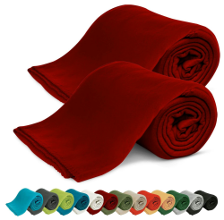 Fleecedecken 2er-Pack 130x160 cm – Weiche Kuscheldecken aus Polar Fleece – Oeko-TEX® Zertifiziert & pflegeleicht – Für Sofa, Bett, Garten & Haustiere – Bordeaux Angebot bei HelloDeals