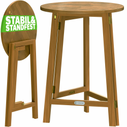 Casaria® Stehtisch Holz Klappbar 110cm Hoch 80 cm Rund Akazie Rustikal Indoor Outdoor Bistrotisch Biertisch Gartentisch Klapptisch Partytisch Bartisch Angebot bei HelloDeals