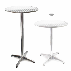 Wiltec höhenverstellbarer Stehtisch 70/110 cm Ø 60 cm, 2-in-1 Bistrotisch, Aluminium Outdoortisch, Bartisch, Partytisch Angebot bei HelloDeals