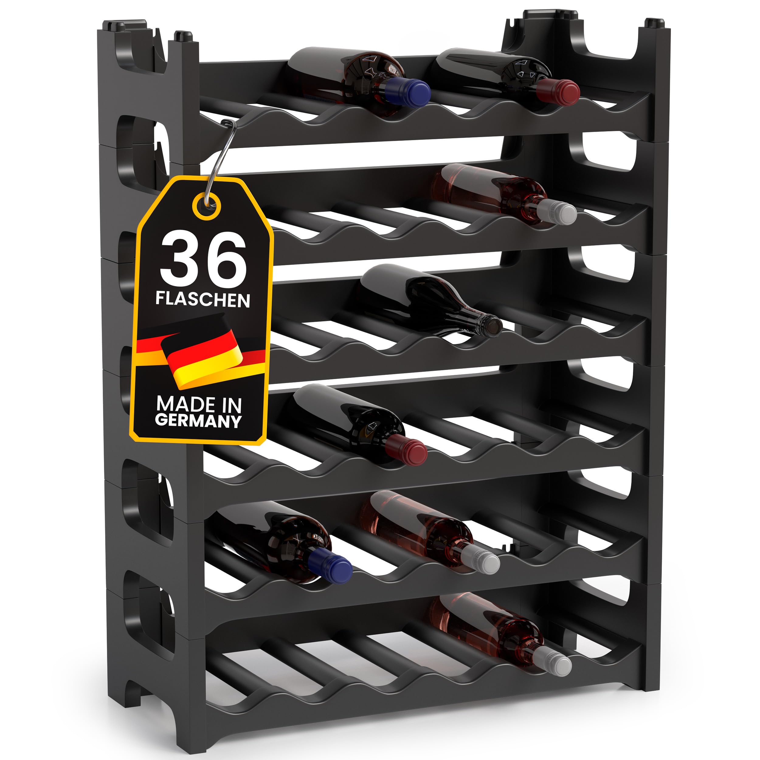 Alpfa Flaschenregal anthrazit für 36 Flaschen - Made in Germany Angebot bei HelloDeals