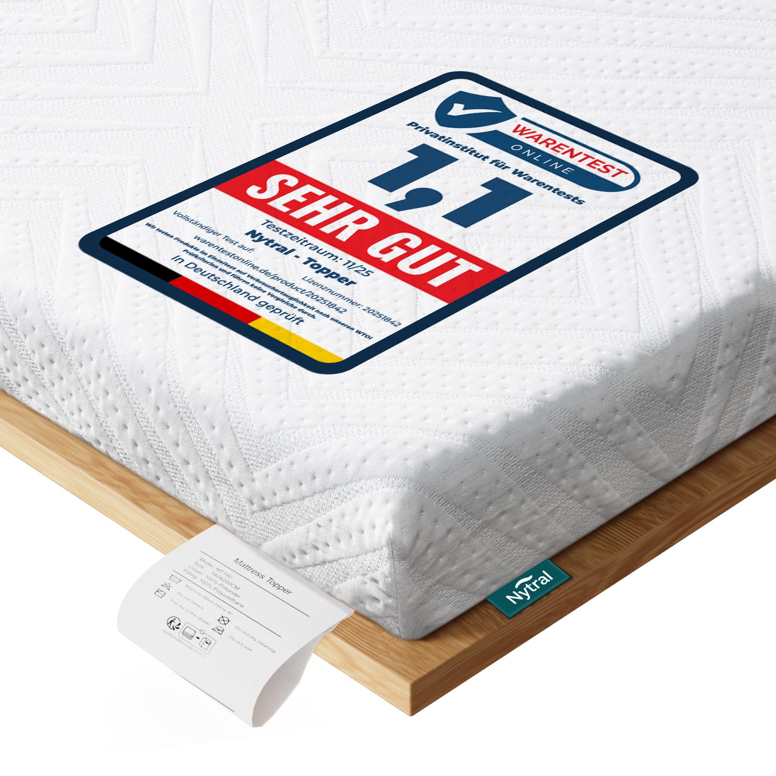 Topper 180x200cm H3 & H4, 9 cm Höhe Schlafsofa Bett Gelschaum, Öko-TEX Zertifiziert, Atmungsaktiv & Waschbar, Matratzentopper für Boxspringbett, Wohnwagen & Schlafsofa 180 x 200 cm H3/H4 bis 120KG Angebot bei HelloDeals