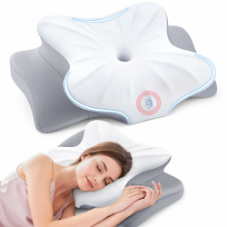 Nackenkissen Kopfkissen, Memory Foam Kissen, Nackenstützkissen, Ergonomisches Kopfkissen, Pillow Kissen für Seiten, Rücken & Bauchschläfer Schwarz Angebot bei HelloDeals