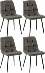 CLP Esszimmerstühle 4er Set Samt Asti, Bequeme Küchenstühle gepolstert, Polsterstühle Esszimmer mit Rückenlehne, bis 150 kg belastbar, Farbe:anthrazit Angebot bei HelloDeals
