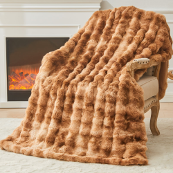 EMME Bubble Decke Sofa Kuscheldecke Kaninchen Plüsch Dicke Decke, Wohndecke Flauschig Sofaüberwurf Couchdecke, Fleecedecke, Flauschige Wohndecke für Couch 150 x 200cm 01-tie Dye Graubraun Angebot bei HelloDeals