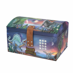 Depesche 13441 Dino World - Schatztruhe im Dino Design mit Planeten, Aufbewahrungsbox mit Code, Sound und Licht 0 Angebot bei HelloDeals