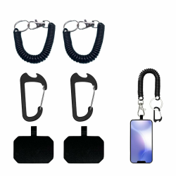 2 Stück Handy Sicherung Wandern,Handy Diebstahlschutz,Handykette Mit Flexiblem Spiralkabel,Universale Lanyard SchlüSselband,Handyband Mit Karabiner,Anti-drop Passend für Die Meisten Handys(Schwarz) Angebot bei HelloDeals