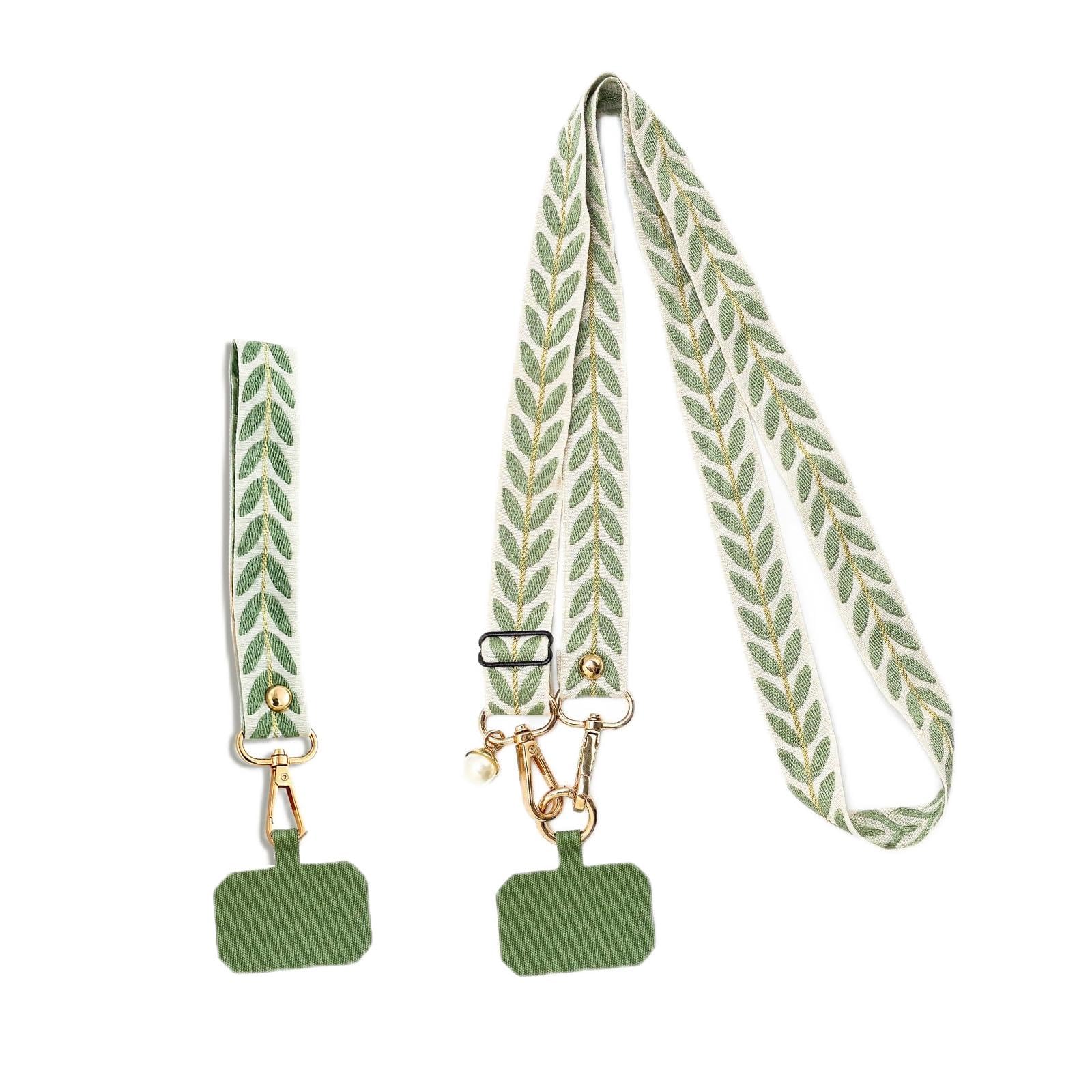 2 Stück Handykette Universal Handyband, Verstellbarer Schulterriemen mit 2 Stück Pad, Abnehmbar Handy Umhängeband Grün Angebot bei HelloDeals