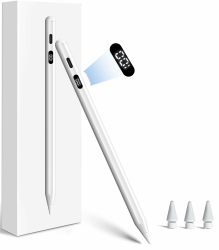Pencil für iPad(2025-2018)：Stift für iPad mit LED-Anzeige & USB-C Schnellladeleistung - Palm Rejection & Tilt Sensitivity - Stylus Pen für i-Pad 6-9 Gen - Pro 11"/12.9" - Air 3/4/5 - Mini 5/6 Weiß Angebot bei HelloDeals