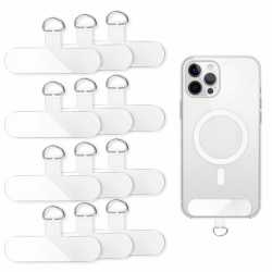 12 Stück Handykette Universal Pads, Transparent Phone Tether Tabs PVC Handy Lanyard Patch Universal Handykette Telefon Patch für Meisten Smartphones Angebot bei HelloDeals