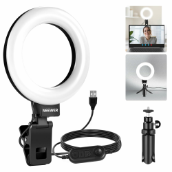 NEEWER BASICS 5" Ringlicht mit Klemme und Mini Stativ, 10W 3000k-6000K Dimmbares Ansteckleuchte für Laptop Computer Monitor Videokonferenzen Selfie, Vlog Makeup, Live Streaming, Videoaufnahmen, BR60 BR60 mit Tischstativ Angebot bei HelloDeals
