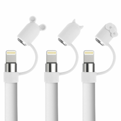 Fintie [3-Shape] Pencil Kappe Kompatibel mit Apple Pencil 1. Generation - Silikon Ersatzkappe Hülle Stiftehalter Schutz Halterung für iPad 9.7, iPad Air 2019/Mini 5, Weiß Angebot bei HelloDeals