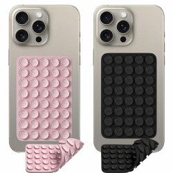 2-Pack Doppelseitiger Saugnapf-Handy-Griff und Halterung – Handsfreie Nutzung, wiederverwendbar und Starkes Halten für Selfies, Videogespräche und mehr (PINK+Black01) Angebot bei HelloDeals