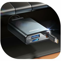 【2025 Ultra-kompakte】JOYROOM 57W Einziehbares Zigarettenanzünder USB C,【3-in-1】12V/24V USB Adapter Auto Zubehör, Auto Ladegerät Schnellladegerät, Car Charger für iPhone 17/16/Samsung S25/S24/iPad/GPS Gray Angebot bei HelloDeals
