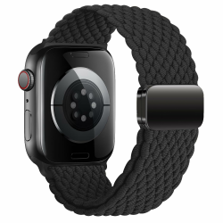 Geflochten Armband Kompatibel mit Apple Watch Armband 44mm 45mm 46mm 49mm 42mm 40mm 38mm 41mm für Damen Herren, Elastisch Nylon Armbänder mit Magnetisch für iWatch Ultra SE Series 11 10 9 8 7 6 5 4 Schwarz 44MM/45MM/46MM/49MM/42MM(Series 3 2 1) Angebot bei HelloDeals
