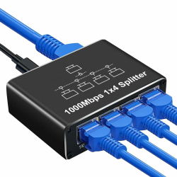 LAN Switch 1 Auf 4 1000Mbps Netzwerk Ethernet Splitter 4 Port Aluminium Gigabit Switch RJ45 mit Type-C Stromkabel für Computer, Switch, Hub, Router, ADSL, Set-Top Box, Digital-TV usw. Angebot bei HelloDeals