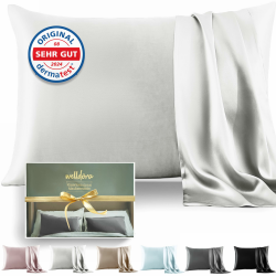 Welldora Kissenbezug 100% Seide 40x80 | Hohes Gewicht 22 Momme, ideal für Haut und Haar | Höchste Güteklasse 6A | Oeko-Tex zert. in der Schweiz | Seidenkissenbezug Silk Pillowcase Elfenbeinweiss Elfenbeinweiss Kissenbezug 40 x 80 cm Angebot bei HelloDeals