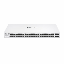 TP-Link Festa FS352GP 52-Port Gigabit Switch, 48× Gigabit 802.3af/at PoE+ Ports, 4× Gigabit-SFP-Steckplätze, 384 W Gesamt-PoE-Budget mit bis zu 30 W PoE-Leistung pro Port, Kostenlose Cloud-Verwaltung Angebot bei HelloDeals