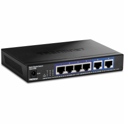 TRENDnet, TEG-S762, 6-Port 10G Switch, 4 x 2,5G RJ-45 Base-T Ports, 2 x 10G RJ-45 Ports, 60 Gbit/s Schaltleistung, Wandmontage, 10 Gigabit Netzwerkverbindungen, Schwarz Angebot bei HelloDeals