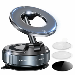 Vakuum Magnetischer Handyhalterung Auto für Magsafe Autohalterung, 2025 Upgraded Vmag-S1 Handyhalterung Auto Magnet für Alle Handys, 360° Drehbar, Schwarz Angebot bei HelloDeals