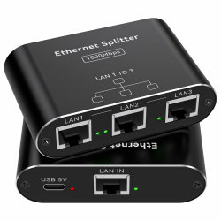 LAN Splitter 1 Auf 3 1000Mbps Netzwerk Switch Verteiler Gigabit Ethernet Switch 3 Port RJ45 LAN Kabel Splitter Unterstützt 3 Geräte Gleichzeitig Funktioniert mit Cat5/5e/6/6e/7/8 Kabeln Répartiteur RJ45 3 Ports Angebot bei HelloDeals
